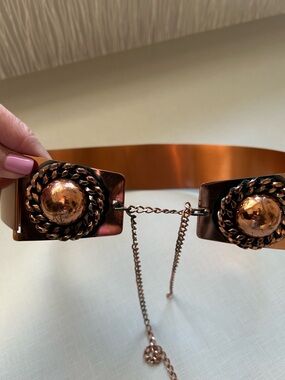 Copper Tone Chain-Accent Women’s Waist Belt